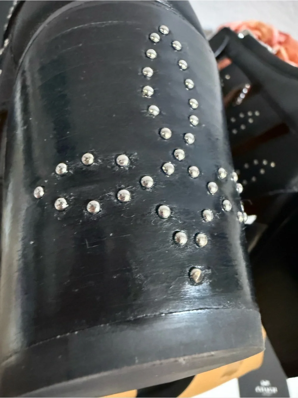 Coach Paisley Black Stud Lace up Leather Heel Boots size 7.5 NEW Rocker Concert